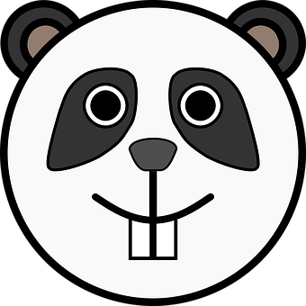 Smiling Panda Face Graphic PNG Image