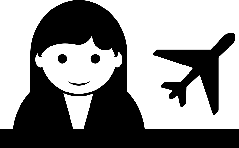 Smiling Person Airplane Silhouette PNG Image