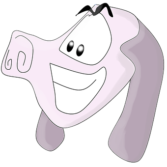 Smiling Pink Cartoon Character PNG Image