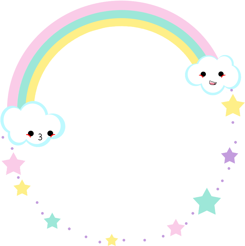 Smiling Rainbowand Stars Graphic PNG Image