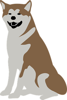 Smiling Shiba Inu Cartoon PNG Image