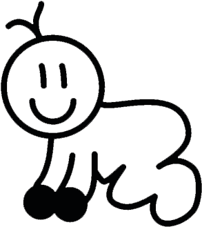 Smiling Stick Figure Baby Drawing PNG Image