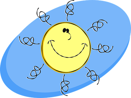 Smiling Sun Cartoon Illustration PNG Image