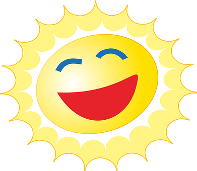 Smiling Sun Emoji Illustration PNG Image