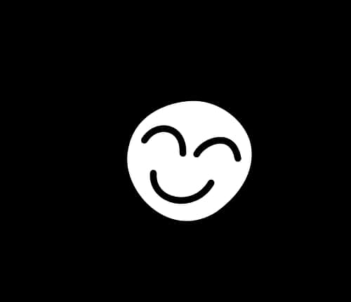 Smiling Sun Icon Black Background PNG Image