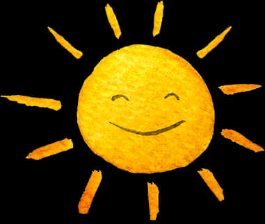 Smiling Sun Illustration PNG Image