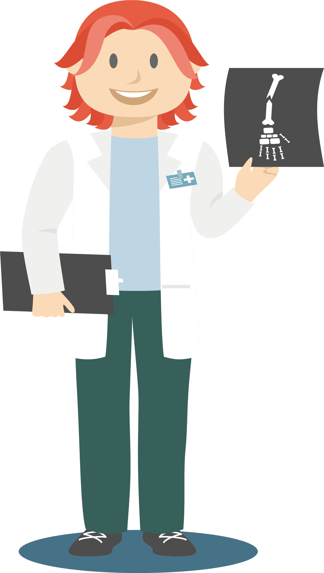 Smiling Surgeon Holding Xray PNG Image