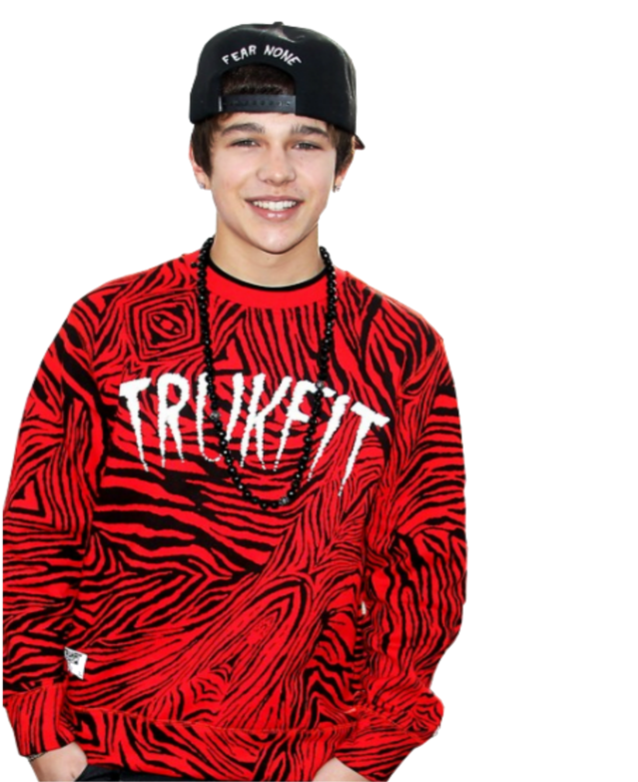 Smiling Teenin Red Zebra Print Shirt PNG Image