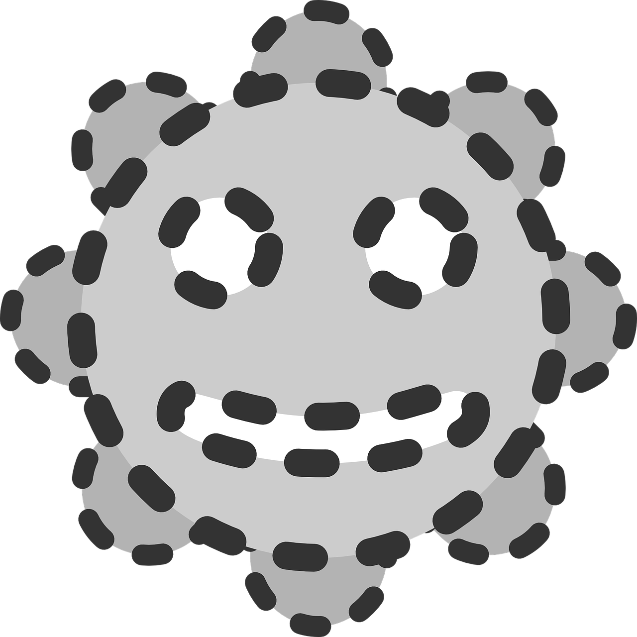 Smiling Virus Cartoon Graphic PNG Image