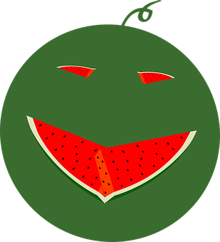 Smiling Watermelon Cartoon PNG Image