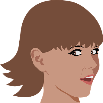 Smiling Woman Vector Portrait PNG Image