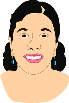 Smiling Woman Vector Portrait PNG Image