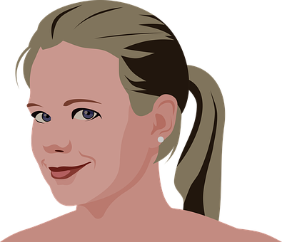 Smiling Woman Vector Portrait PNG Image