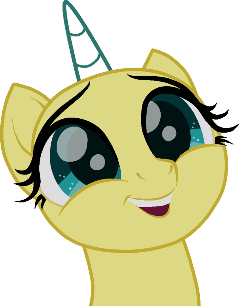 Smiling Yellow Pony Vector PNG Image