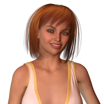 Smiling3 D Animated Woman PNG Image