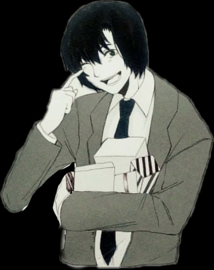 Smirking_ Anime_ Character_ Death_ Note PNG Image