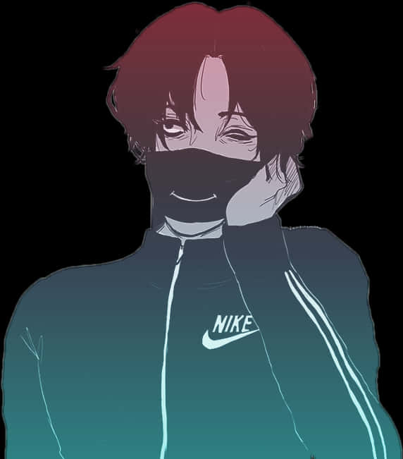 Smirking Character Nike Sweater PNG Image