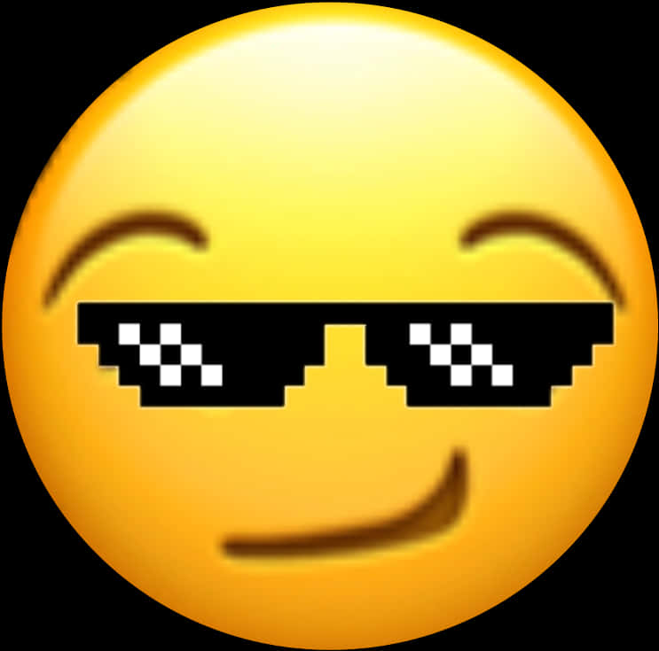 Smirking Emoji Thug Life Glasses PNG Image