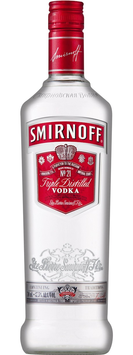 Smirnoff Triple Distilled Vodka Bottle PNG Image