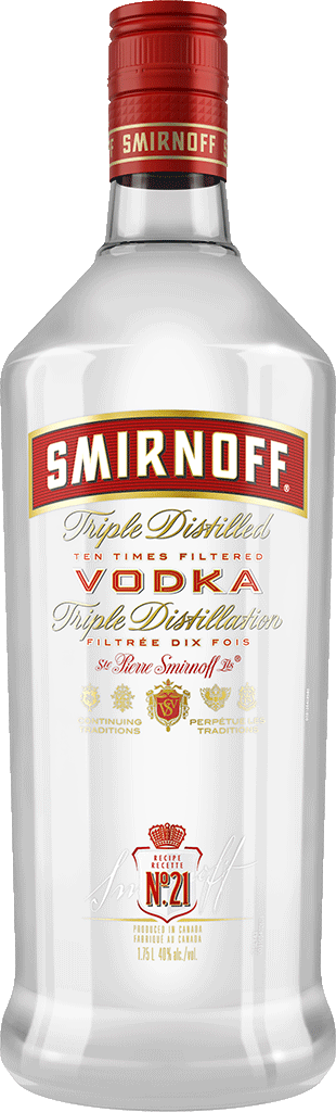 Smirnoff Triple Distilled Vodka Bottle PNG Image