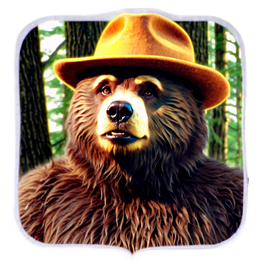 Smokey The Bear Retro Art Png Tme35 PNG Image