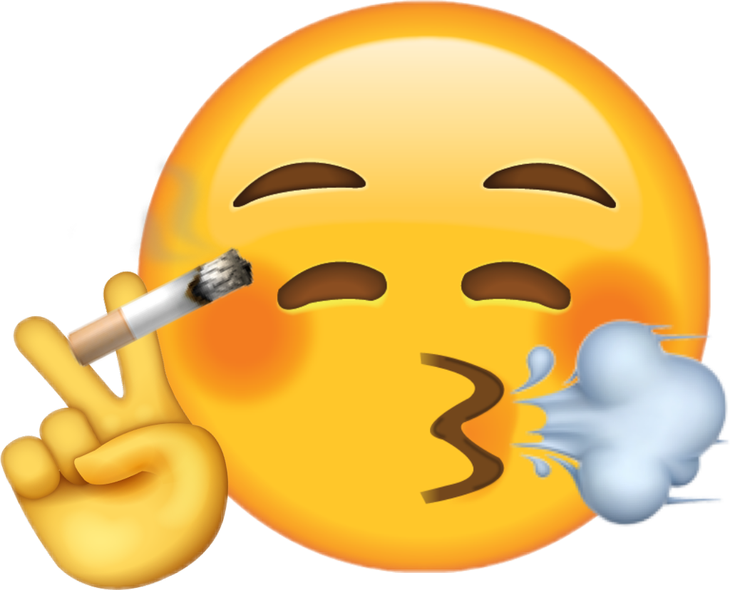 Smoking Emoji Blowing Smoke PNG Image