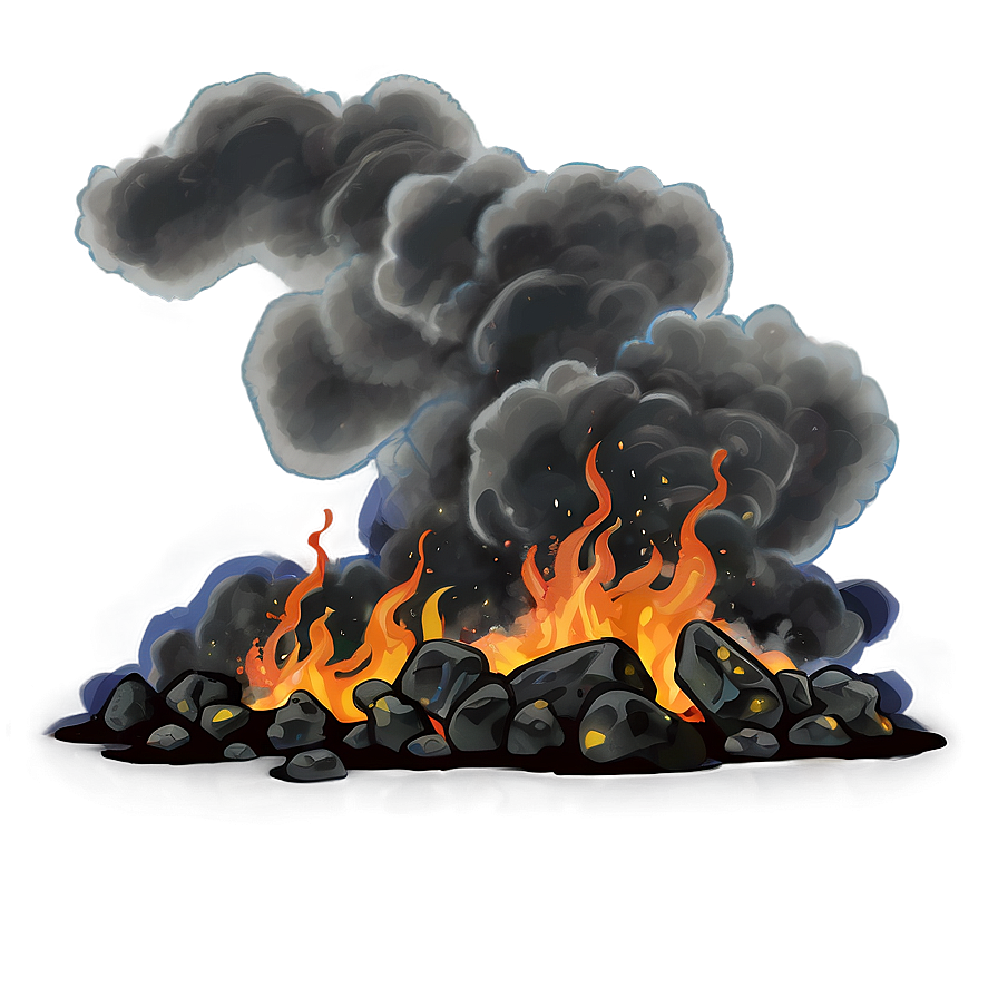 Smoldering Ashes Cartoon Png 06122024 PNG Image