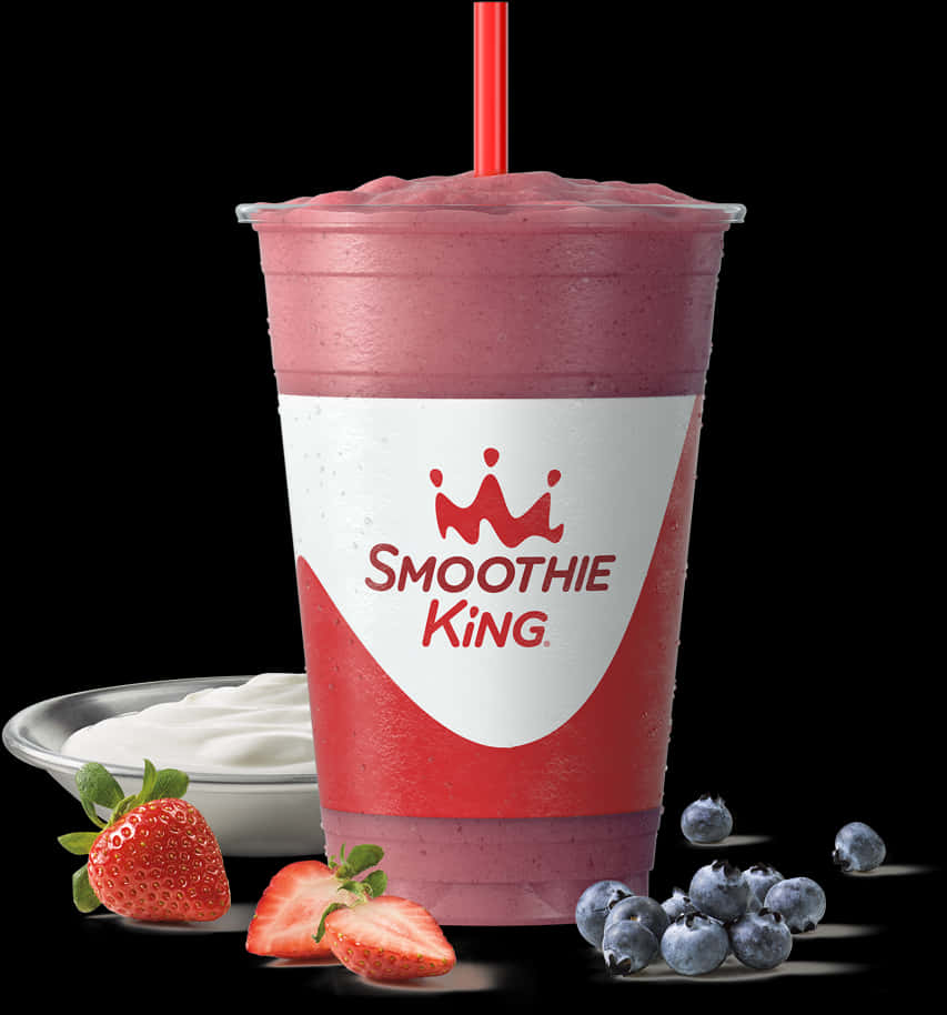 Smoothie King Berry Blend Product Presentation PNG Image