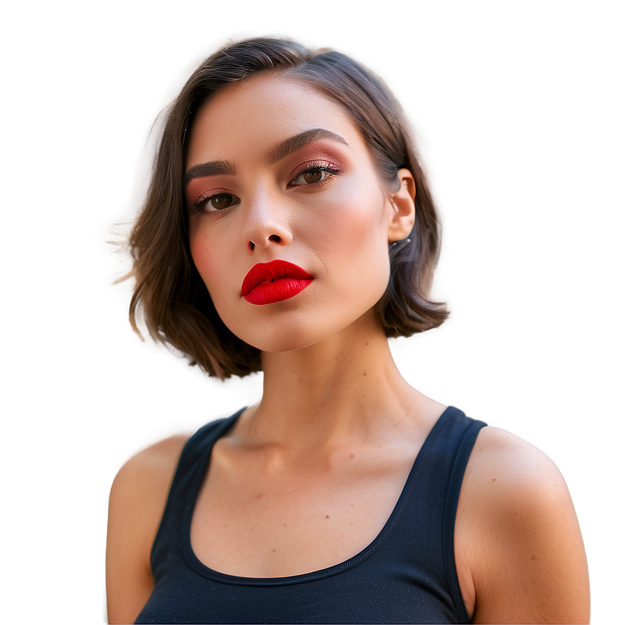 Smudge-proof Red Lipstick Look Png Ceo48 PNG Image