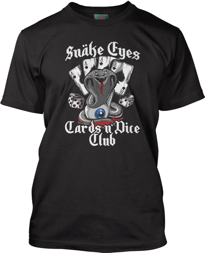 Snake Eyes Cards Dice Club T Shirt Design PNG Image