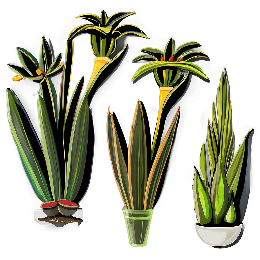 Snake Plant Line Art Png Uhp84 PNG Image