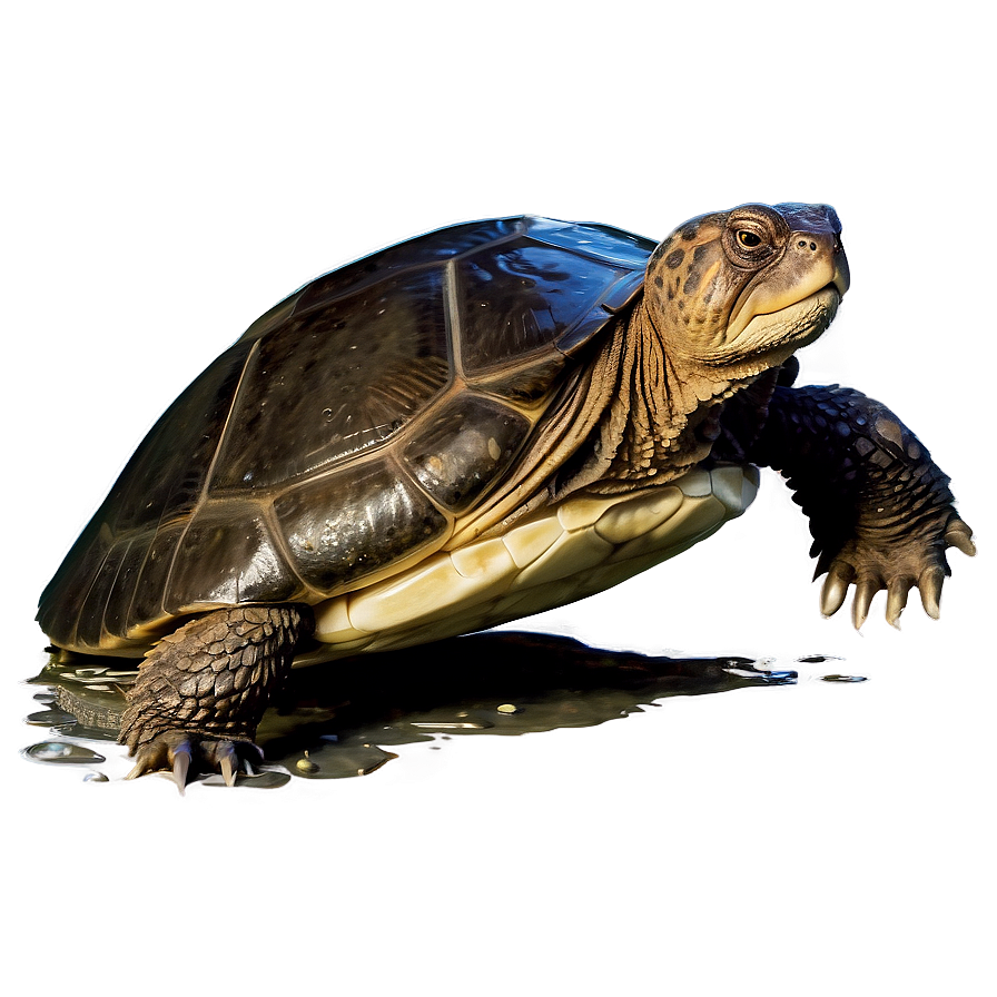 Snapping Turtle In Aquatic Scene Png Haa PNG Image