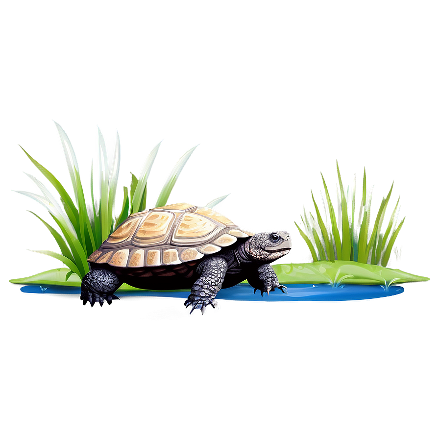 Snapping Turtle In Habitat Illustration Png 06252024 PNG Image