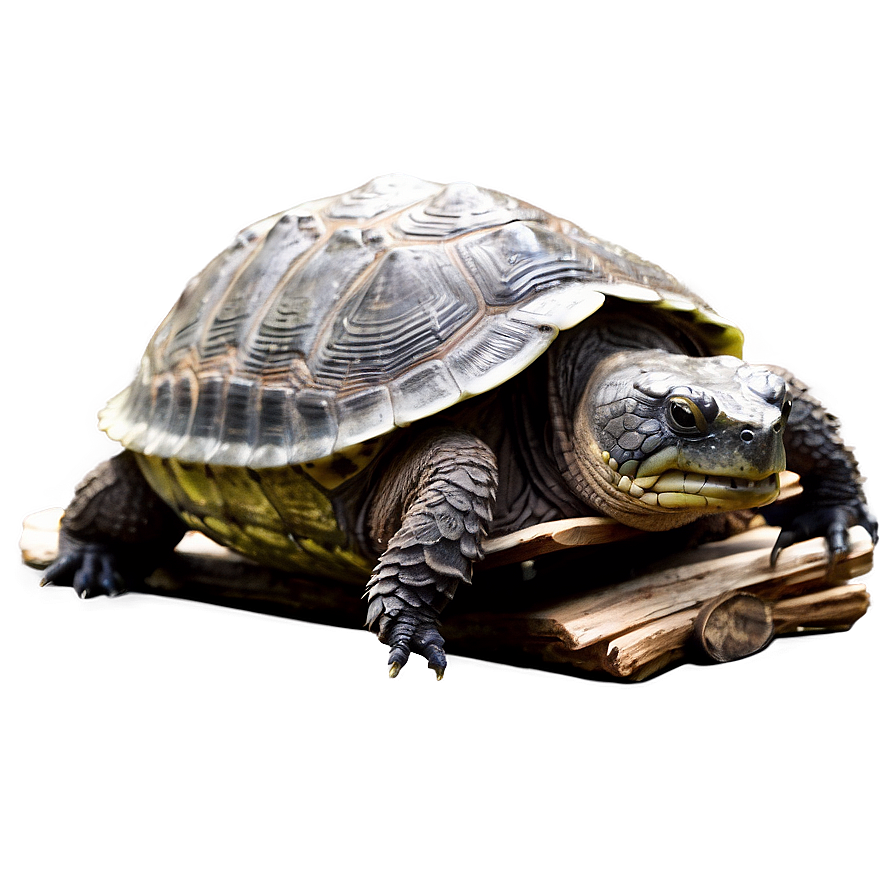 Snapping Turtle On Log Png Ian PNG Image