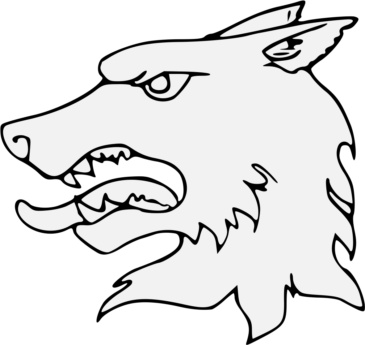 Snarling Wolf Outline PNG Image