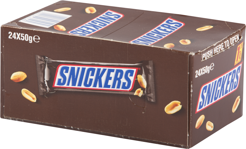 Snickers Chocolate Bar Box24 Pack PNG Image