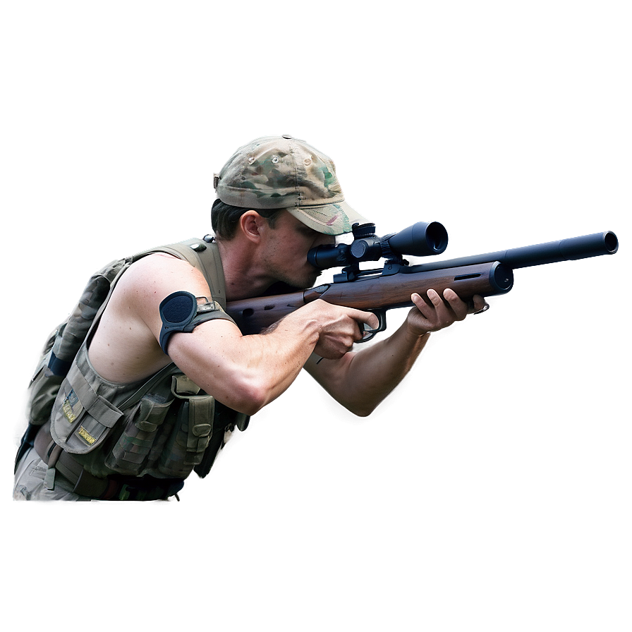 Sniper In Action Png Xdo PNG Image