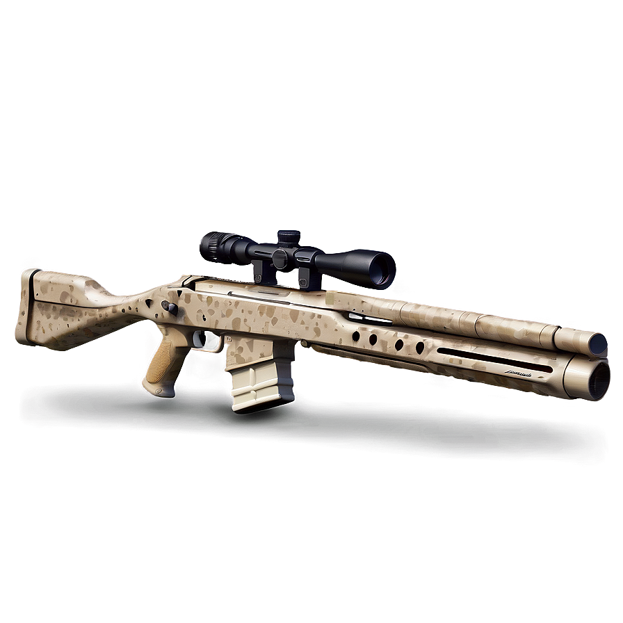 Sniper Rifle In Desert Camo Png Exa90 PNG Image