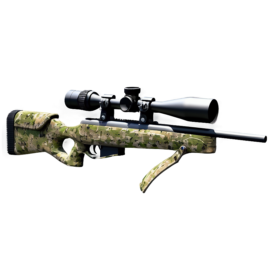 Sniper Rifle With Ghillie Wrap Png 8 PNG Image