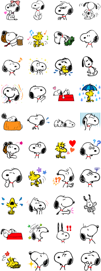 Snoopy Emotions Collection PNG Image