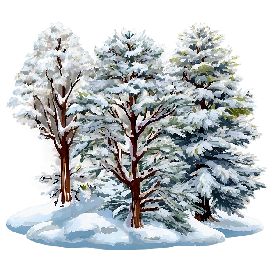 Snow Blanketed Trees Png Tik14 PNG Image