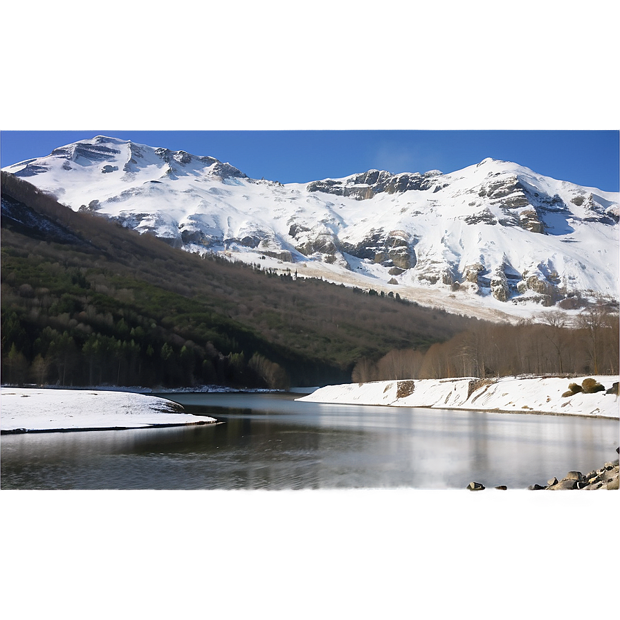 Snow-capped Mountains Behind Dam Png 06292024 PNG Image