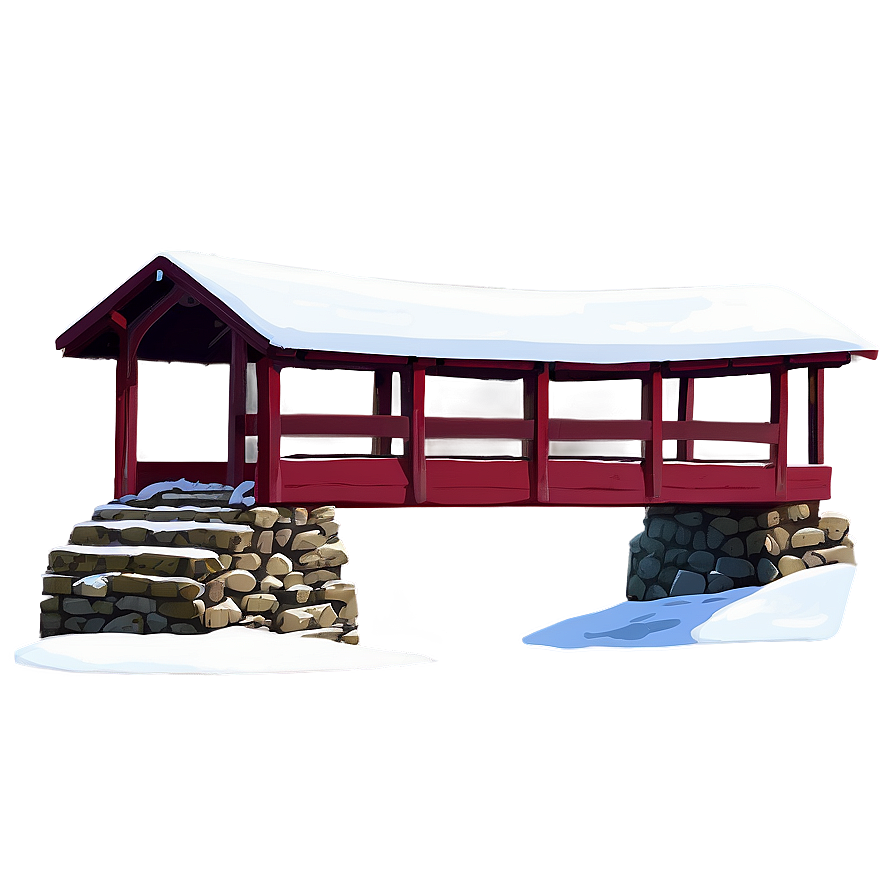 Snow-covered Bridge Winter Png Obk PNG Image