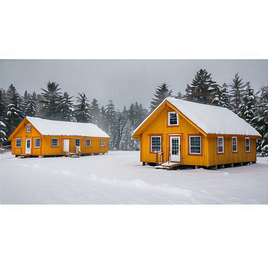 Snow-covered Cabins In Maine Png Ryq PNG Image