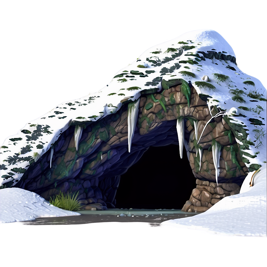 Snow-covered Cave Entrance Png Kga19 PNG Image