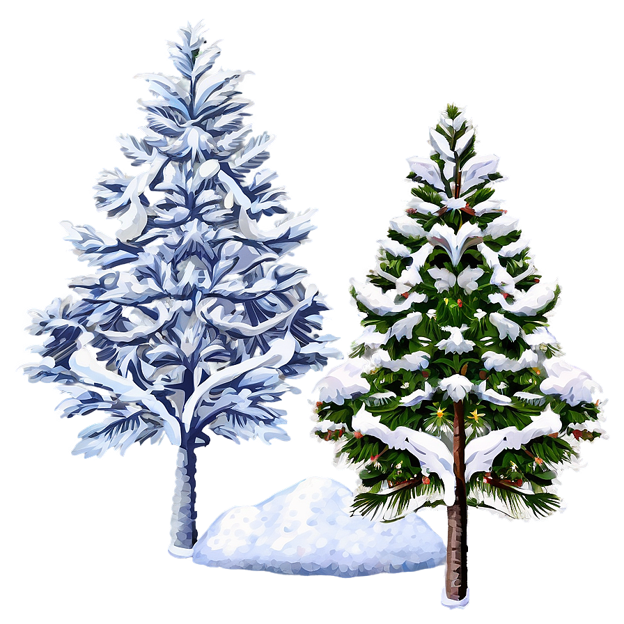 Snow-covered Christmas Tree Png Vic19 PNG Image