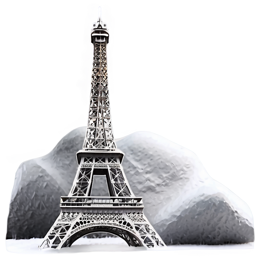 Snow-covered Eiffel Tower Png 05212024 PNG Image