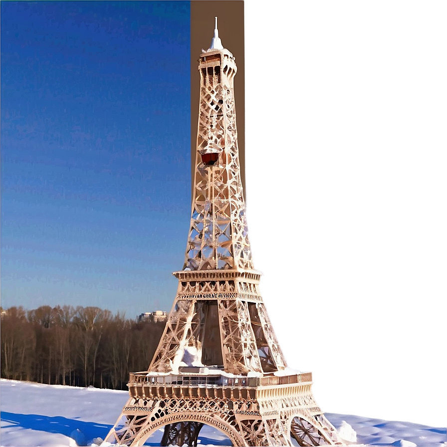 Snow-covered Eiffel Tower Png 11 PNG Image