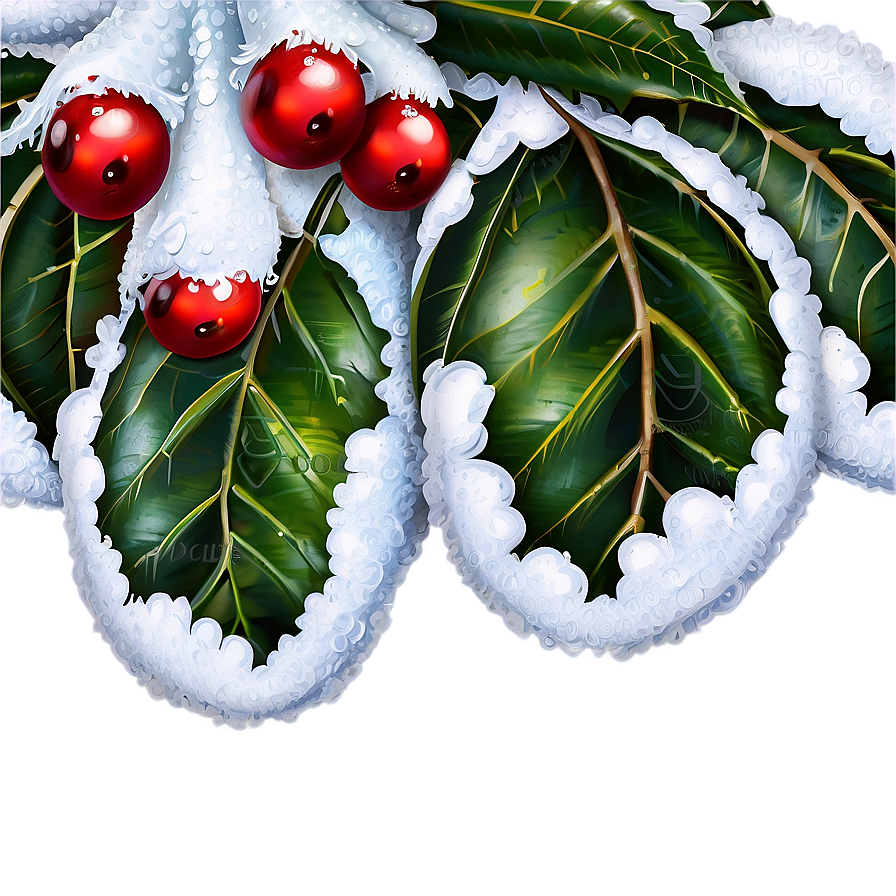 Snow Covered Holly Berries Png Oju28 PNG Image