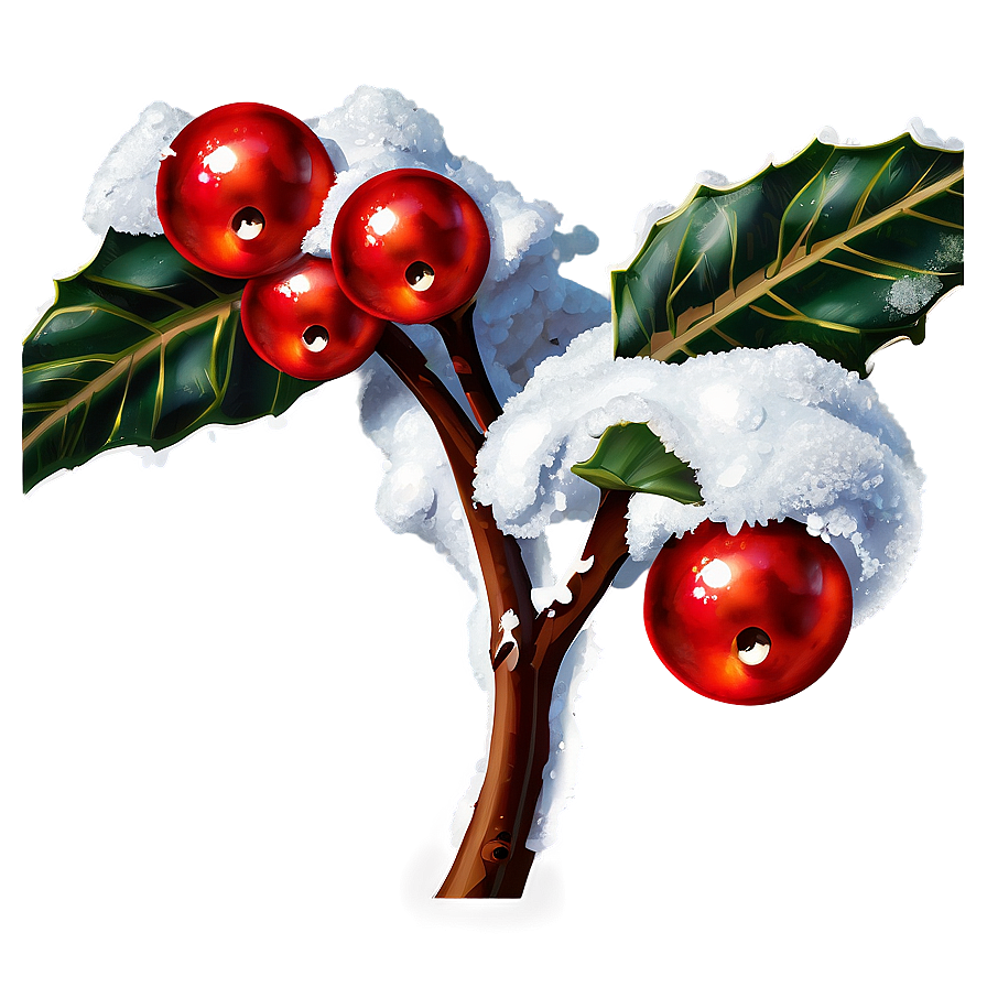 Snow Covered Holly Berries Png Sja PNG Image